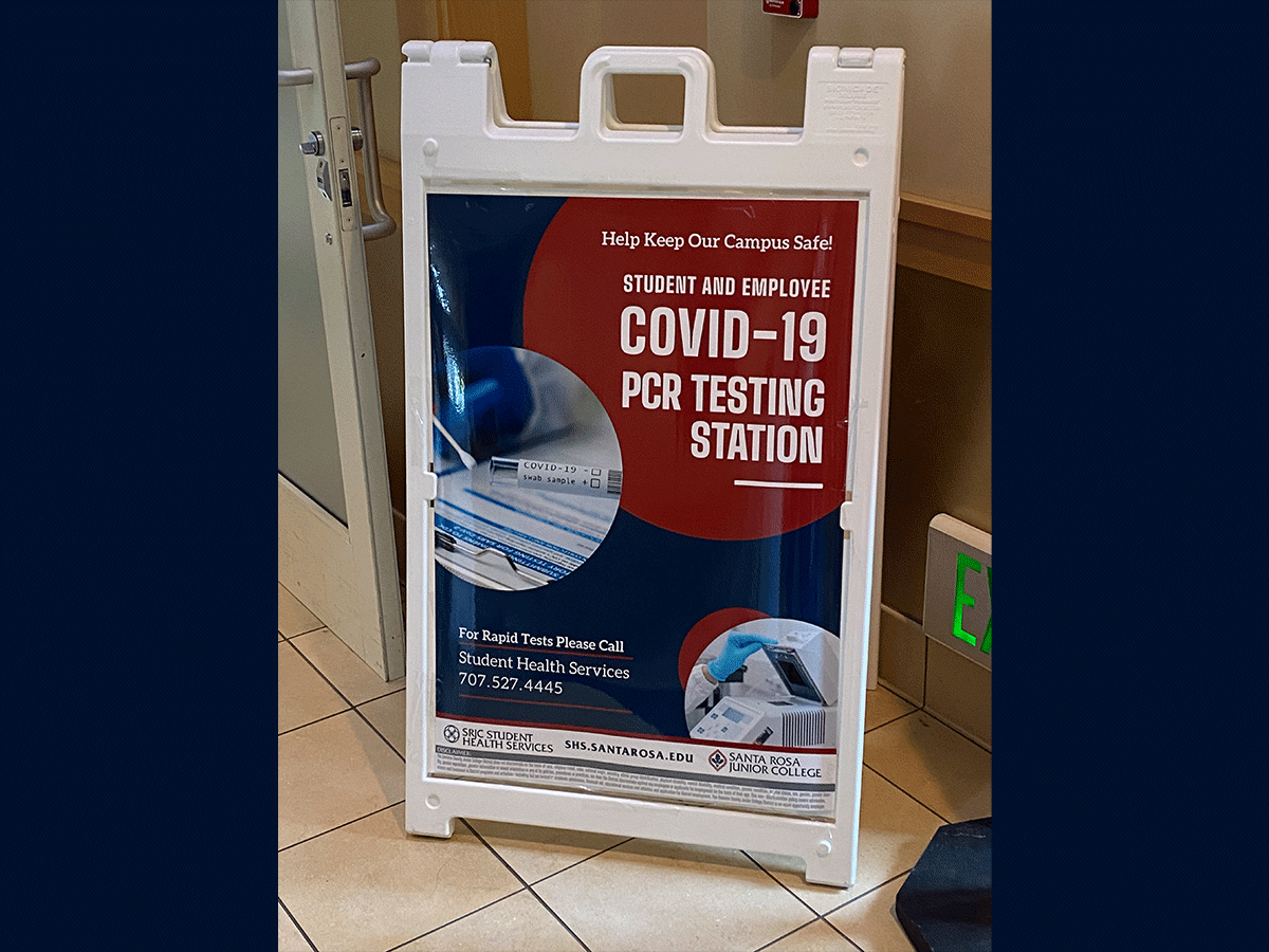 Covid Testing Station Poster on A-Frame